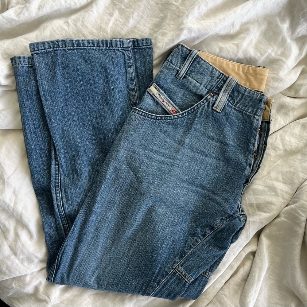Vintage Y2K Diesel Wide Leg Flare Denim Jeans 2000s
